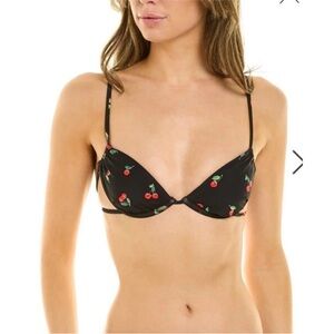 Black Cherry Print Bikini top, bottom, cover up set!